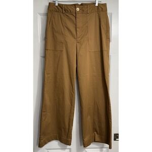 Joie Brown Wide Leg Pants Womens Size 12 Casual Pockets Classic Preppy